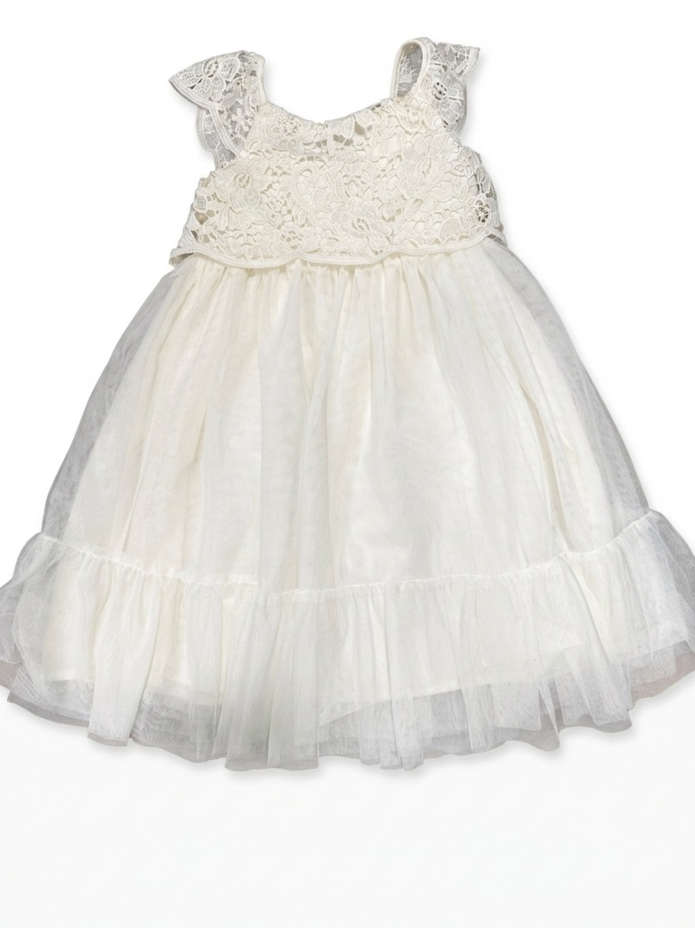 H&M Toddler Girls Lace Tulle Dress Cream Ivory  3T
